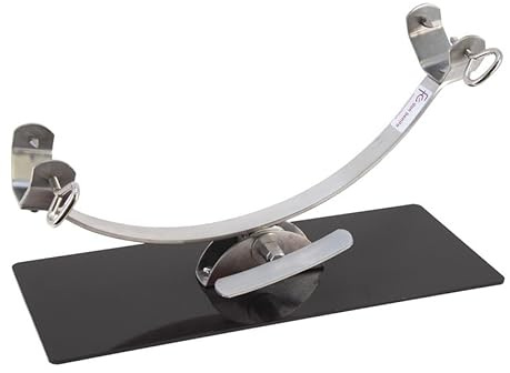 Bricolemar Jamonero Profesional Flores Cortes de Acero Inoxidable, Modelo C Balancín, Base Negra 50x19.5 cm, Sistema Ajustable, Metalico, con Cabezal Mejorado para Corte Óptimo Edicion Especial Kabra