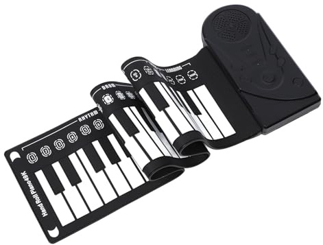 Hztyyier Tastiera per Portatile a 49 Tasti con Altoparlante Compatto e Leggero, per Allenamento Musicale, per Principianti, in Silicone ABS (BLACK)