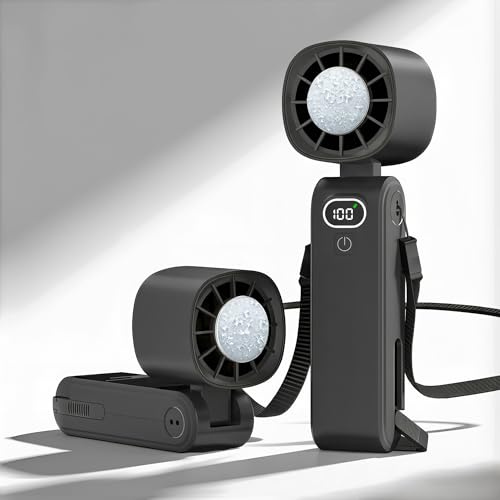 Condizionatore d'aria portatile con piastra di raffreddamento a ghiaccio, ventilatore portatile turbo, ventola personale ad alta velocità che soffia aria fredda, mini ventilatore a batteria da 5000