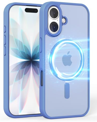 ELEVAVIDA Handyhülle für iPhone 17 hellblau - magnetische Schutzhülle, dünn, leicht, transparent, stoßfest, Kratzfest, kompatibel mit MagSafe