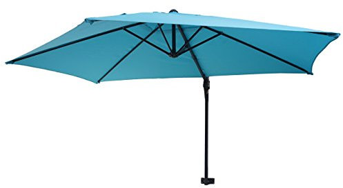 Mendler Parasol Mural Casoria, Parasol déporté pour Le Balcon, 3m, inclinable ~ Turquoise