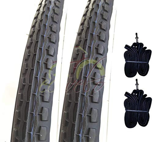 Deestone 2 Reifen und 2 Luftkammern 60,9 x 4,4 cm (24 x 1,75 Zoll) (44-507), Schwarz-Weiß, für Citybike