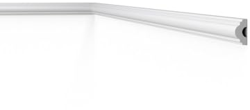 NOËL & MARQUET WL7 WALLSTYL Wandleiste 2m | Dekorative Friesleiste 40x20mm | Stoßfeste Zierleiste für Wandkassetten Weiß vorgrundiert von NMC