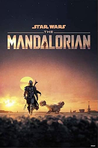 empireposter Star Wars - The Mandalorian - Poster Plakat Größe 61x91,5cm + 2 St Posterleisten Holz 61 cm