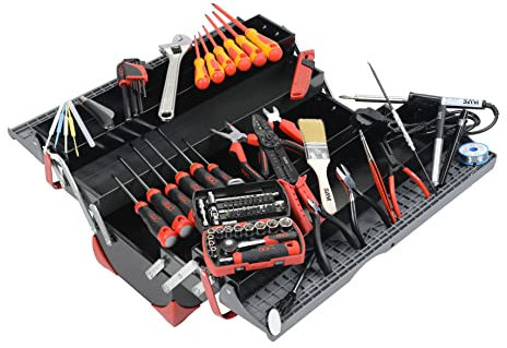 Sam Outillage CAISSE A OUTILS BI-MAT. 5 CASES - COMPO ELECTROMECANIQUE