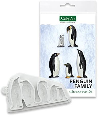Katy Sue Designs CE0114 Penguin Family Silicone Mould Silikonform Pinguinfamilie, grau