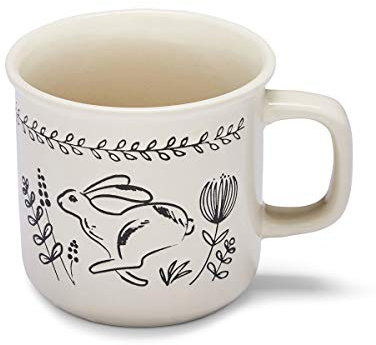 Cooksmart British Designed Barrel Coffee Mug | Ceramic Coffee Mugs for Home or Work | Large Mugs for Hot Drinks | Tea and Coffee Cups - Hare