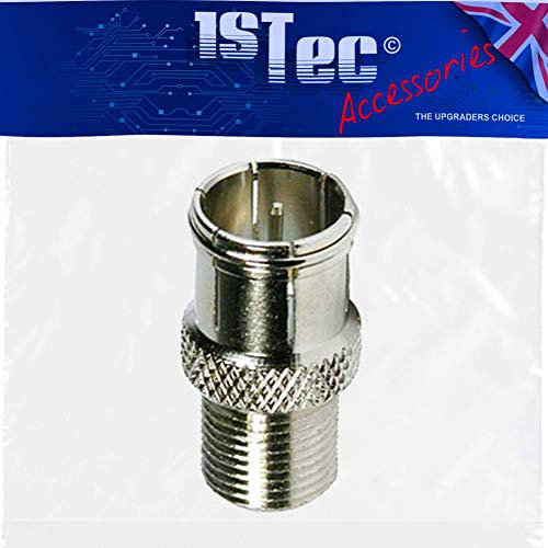 1STec Quick Fit or Slide Over Threaded F-Connector Adaptor For Converting Screw On Digital Virgin Media Modem Leads or Sky Q/Plus Shotgun WF65 Cables to Fast Easy Grip Push on Type