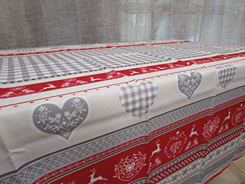 Tischdecke rechteckig, schmutzabweisend, Motiv: Tiroler von Weihnachten, 100 % wasserabweisend, Maße: 140 x 180 cm.
