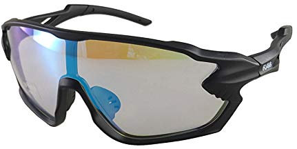 Alpland Gletscherbrille, Bergbrille, Kletterbrille, Skibrille, Schutzbrille Cat. 4 Großes Sichtfeld (Schwarz- Cat.2 Aufhellend)