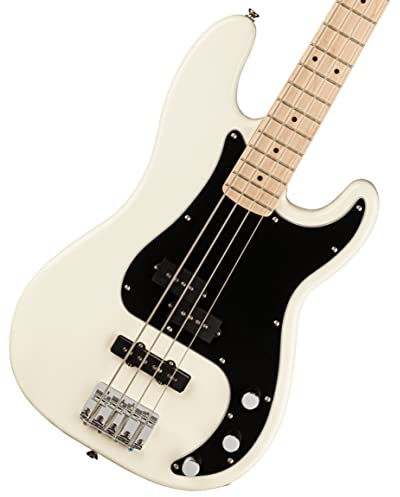Squier by Fender Affinity Series Precision, E-Bass, Ahorngriffbrett, Olympisch Weiß, Inklusive kostenloser virtueller Kurse auf Fender Play