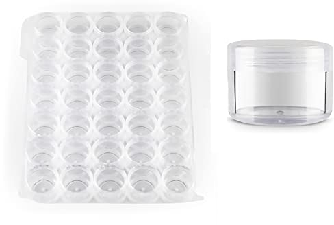 TIANZD 20 Stück Leere Transparent Acryl Dose 15 ml Kleine Leerdose Plastikdose Schraubdose Kosmetikdose mit Schraub-Deckel Blechdosen für Nailart Lippenbalsam Kosmetische Behälter