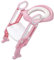 Riduttore Water Bambini Riduttore WC per Bambini con Scaletta Pieghevole per l'addestramento al Vasino, Riduttore WC con Cuscino Tenero (Rosa bianco)