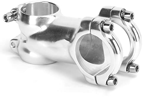 SPYMINNPOO MTB Vorbau 31,8 Mm, Silber Aluminiumlegierung Fahrrad Lenker Vorbau Mountainbike Fahrradlenker Erhöhung Kurzer Lenker Vorbau für Rennräder Radfahren Fixie Gear