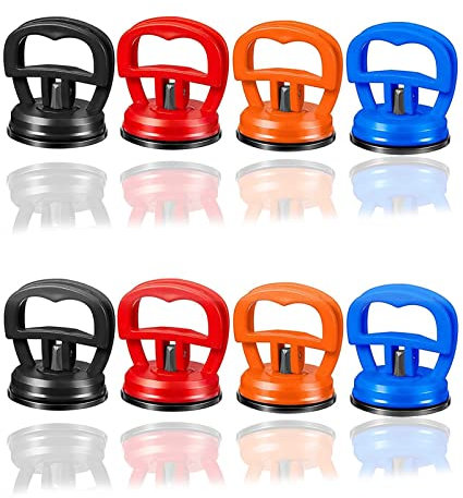 Aatpuss 8 Pezzi Estrattore per Ammaccature a Ventosa, Kit di Riparazione Automatica della Ventosa, Ventosa per Ammaccature, per Vetri, Urti Auto, Porte(4 Colori)