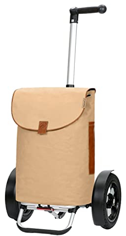 ANDERSEN Einkaufstrolley - Tura Shopper Saira beige 55 L Einkaufsroller,Leder,nachhaltig,XXL, Aluminium, Griff ergonomisch, klappbar, ...
