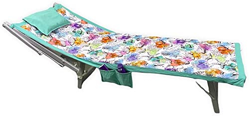 Betttuch aus Mikrofaser, mit Taschen und aufblasbarem Kissen, 70 x 185 cm, Strandtuch, Digitaldruck, Handtuchbezug für Kinderbett (Muscheln)