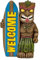 Cabilock Garten Hawaii Tiki Figur Welcome Gartendeko Willkommen Schild Tierfiguren Garten Dekofigur Gartenfiguren Gartenfigur Statue für Außen Balkon Terrassen Deko