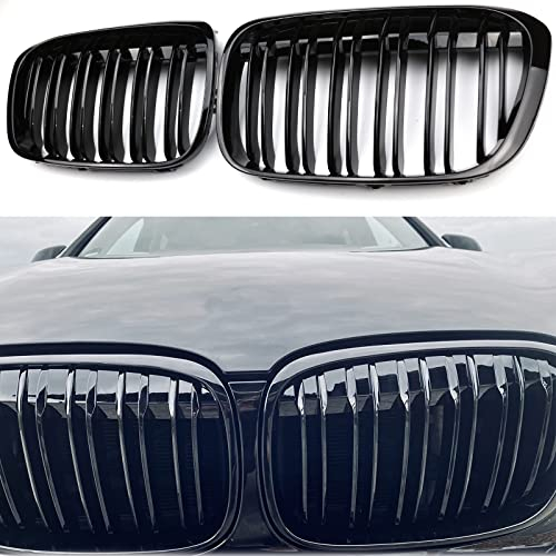 Kühlergrill Passend für BMW X1 F48 F49 2016 2017 2018 2019 Schwarz Glanz Kühler Front Doppel Rippen Grill F48 Nieren