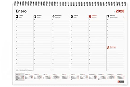 Miquelrius - Wochenplaner 2023 mit Spiralbindung - Wochenplanung - A3-Größe - mit Platz zum Notieren - Deutsch