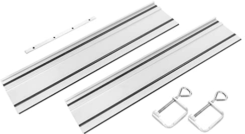 GRAPHITE Führungsschienen 2 x 700 mm, Bindeglied, Aluminium, 2 Klemmen, zum präzisen Führen der Tauch-/Kreissäge 58G495, Teflon-Gleitstücken, Splitterschutzeinlage aus Gummi