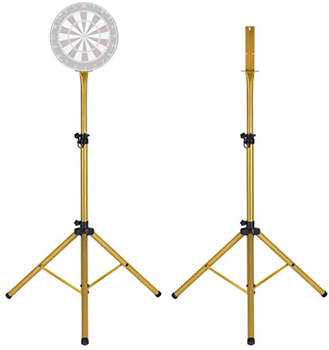 Pronomic DA-45S GD Ständer für Dartscheibe - Dartboard Halterung - Dartständer aus goldfarbenem Stahl - stufenlos höhenverstellbar - Gold