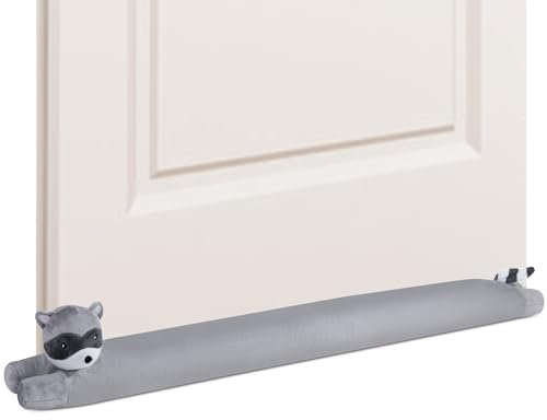 My OLi 36 Under Door Draft Stopper Stuffed Raccoon Heavy Duty Door Draft Blocker Noise Dust Wind Stop Soundproof Energy Saver for Indoor Home Children's Room
