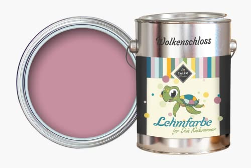 Caleo Color Lehmfarbe WOLKENSCHLOSS Rosa, 2,25 Liter - ökologische Wandfarbe für Kinderzimmer, Wohnzimmer und Co. - hoch deckend, tropffrei, geruchsneutral