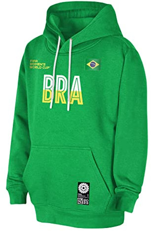 FIFA Sweat à Capuche Unisexe Officiel de la Coupe du Monde de Football 2023 pour Femme, Motif Brésil (1 pièce)