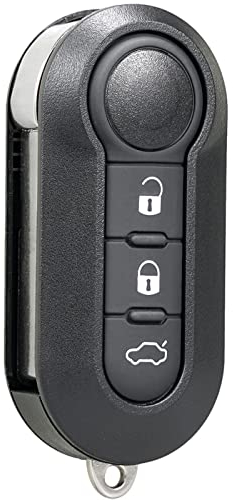 Custodia per chiave auto con 3 pulsanti bianchi adatto per modelli Fiat Grande Punto, Fiat 500, Panda, Punto, Bravo, Stilo, Ducato