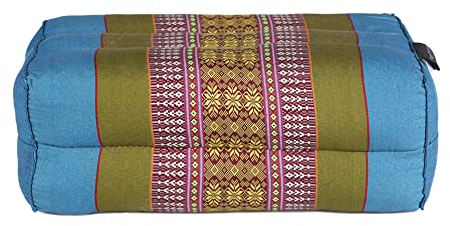 Coussin de Yoga et Méditation en Kapok Naturel - Bleu Vert Majorelle - Confort Optimal, Posture Alignée, Coutures Renforcées - Léger, Compact et Facile à Transporter - Idéal Zazen et Pleine Conscience