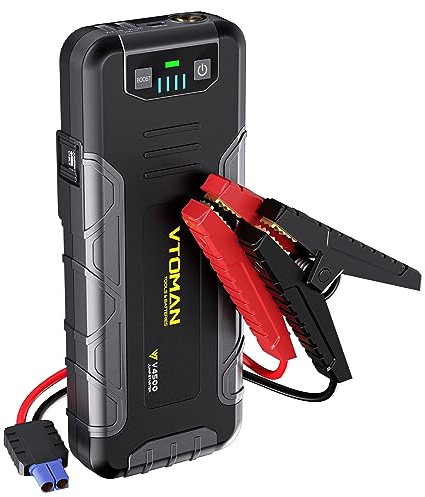 VTOMAN V4500 4500A Jump Starter Power Pack(up to 10L Gas or 8L Diesel Engine), 12V Car Battery Booster Jump Starter Portable Power Bank with USB-C & LED Flashlight for RV Truck SUV