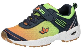 Lico Jungen Unisex Kinder Barney Hallenturnschuhe, Marine/Lemon/orange, 25 EU