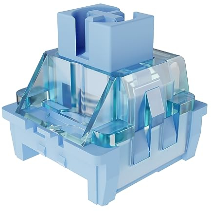 MAGIC-REFINER V3 Switch für Mechanische Tastatur, Pre-lubed Taktile Switches, 3 Pin 50gf, Transparente Abdeckung, MX Tastenschalter für DIY Kit/Barebones Gaming Tastatur (100 Stück, Geleeblau)