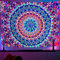 OSVINOSchwarzlicht Bunter Wandteppich Mandala 150X200CM Kaleidoskopisch Trippy Raumdekoration Schwarzlicht Poster Böhmische Wanddekoration für Schlafzimmer Hintergrunddekoration