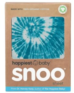 Happiest Baby SNOO Cot Fitted Sheet - 100% Organic Cotton Nursery Bedding - Fits SNOO Sleeper Crib Mattress (Tie Dye Blue)