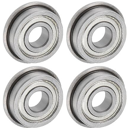QUARKZMAN 4 Stück F695ZZ Flanschkugellager 5x13x4mm Rillenkugellager Doppel Abgeschirmt Chrom Stahl Flansch Lager für DIY, Werkzeugmaschinen, 3D Drucker