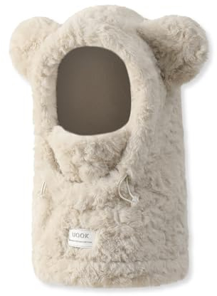 LumiSyne Balaclava Chapeau Cagoule Hiver Style Oreilles d'Ours Mignon Une Pièce Chapeau Avec Oreillette Masque Visage Cache-Cou Polaire Pelucheuse Coupe-Vent Réglable Écharpe à Capuche Cyclisme Ski