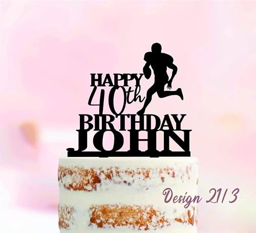 TiTaicor Football Player Birthday Cake Topper,American football Cake Topper,Athlete,Sports Theme,Boys Birthday Party,Helmet,Football Player Party for Proposal Wedding Birthday Anniversary Party Decor.