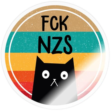 Spreadshirt FCK NZS Katze Gegen Rechts Politik Sticker, max. 10x10 cm, 10 x 10 cm, Transparent glänzend