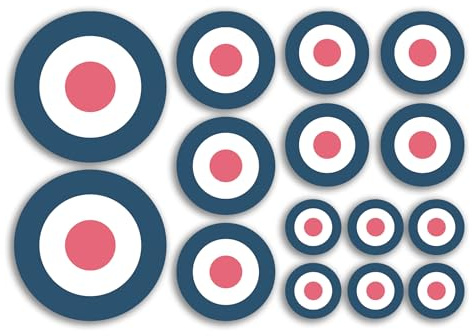 A5-Aufkleberbogen RAF runde Vinyl-Aufkleber – Pastell Mod Air Force Zielprojekt Flugzeug Armee Reise Handwerk Modell Scrapbook #81524