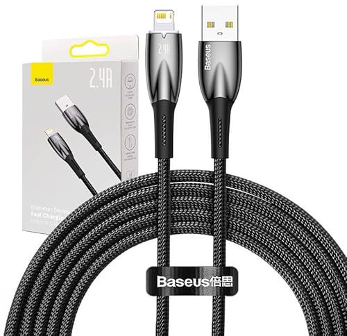 Baseus Lightning USB-Kabel Glimmer-Serie, 2,4 A, 2 m, Schwarz