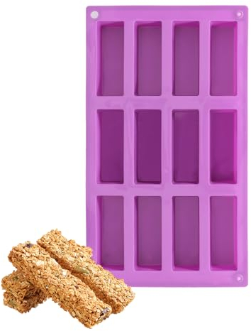 ROOMHUAWAY Moule en silicone pour barres de céréales - Moule en silicone - Moule à céréales - Moule en silicone - Moule à pâtisserie - Barre énergétique - Bricolage (violet)
