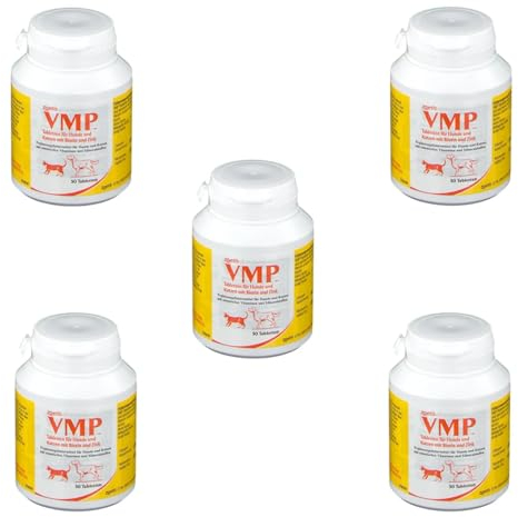 Zoetis VMP Tabletten | 5er Pack | 5 x 50 Tabletten | Für Hunde und Katzen | Ergänzungsfuttermittel mit Proteinen und Mineralstoffen | Für säugende und tragende Muttertiere