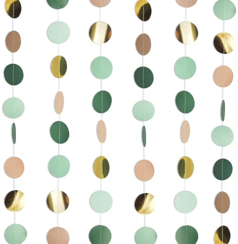 39 Ft Runde Papier Girlande Waldgrüne, 3 Stück 4m Glitzer Runde Kreis Banner, Hängende Waldgrüne Runde Garland, für Geburtstage Karneval Jubiläen Hochzeiten Dekoration