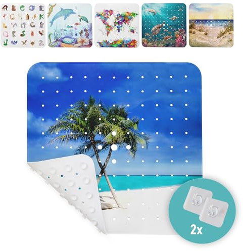 arteneur® - Duschmatte rutschfest 53x53 cm | Antirutschmatte Dusche | Inkl. Aufhängung | Schimmelresistent | Maschinenwaschbar | BPA frei | Rutschmatte Dusche Strand