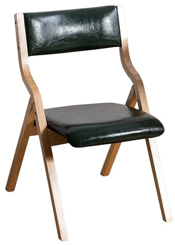 Holz Esszimmerstühle Klappstuhl Klappbare Esszimmerstühle Bequemer Küchenstuhl für Innen und Außen Beistellstuhl, PU Leder gepolsterte Sitze, Holzrahmen