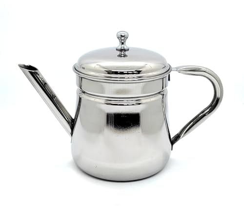 KERAM Percolator Coffee Pot, 13.52 fl oz / 400 ml, 6-8 Cup Capacity, Stainless Steel, portable coffee maker for camping pour over non electric