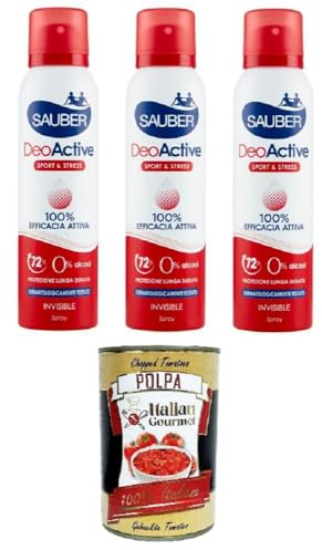 Sauber deoactive spray 3x150 ml + Italian Gourmet Polpa di Pomodoro 400g