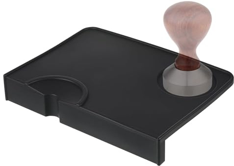 GROOFOO Kaffee Tampermatte,Silikon Kaffeematte,Kaffee Tamping Matte,Barista Zubehör mit Kantenschutz,Siebträger Zubehör,Tamping Matte mit Einkerbung für den Siebträger,für Espresso Zubereitung
